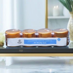 Unscented Votive Candles – Pack of 4 (32g Each) | Slow-Burning & Smokeless