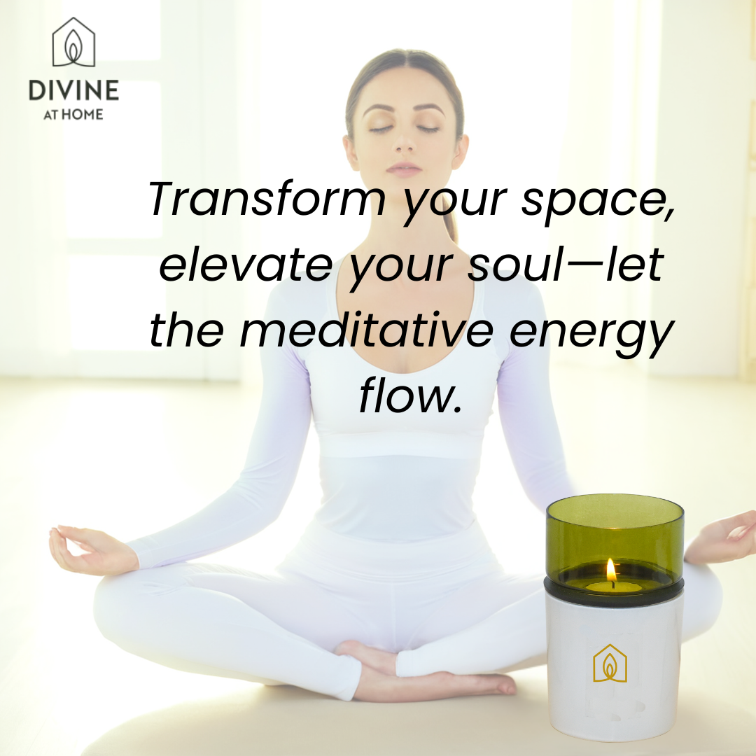 Divine at Home Non-distracting Unscented Meditation & Manifestation Candles – Elegant, Safe & Pure– 10 Candles & 1 Luxurious Holder