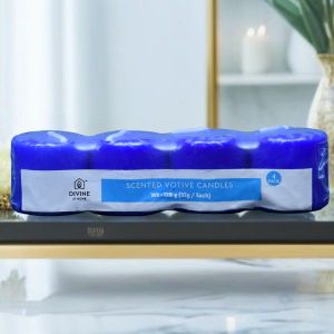 Scented Votive Candles – Pack of 4 | Smokeless & Slow-Burning | Mild Fragrance