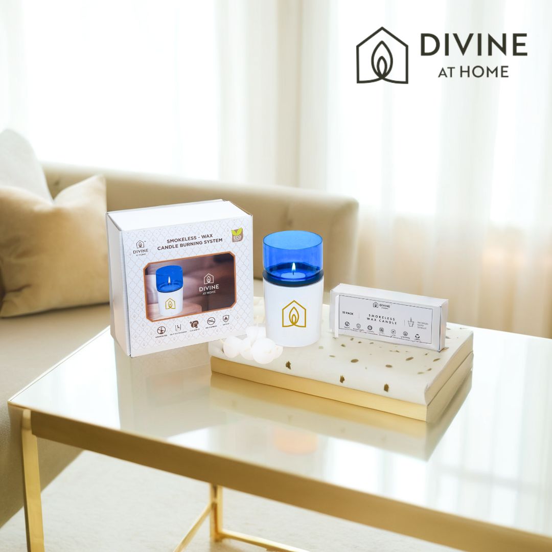 Divine at Home Non-distracting Unscented Meditation & Manifestation Candles – Elegant, Safe & Pure– 10 Candles & 1 Luxurious Holder