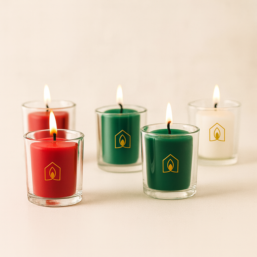 Christmas Votive Refill Glass Candle – 10 Hrs Burn