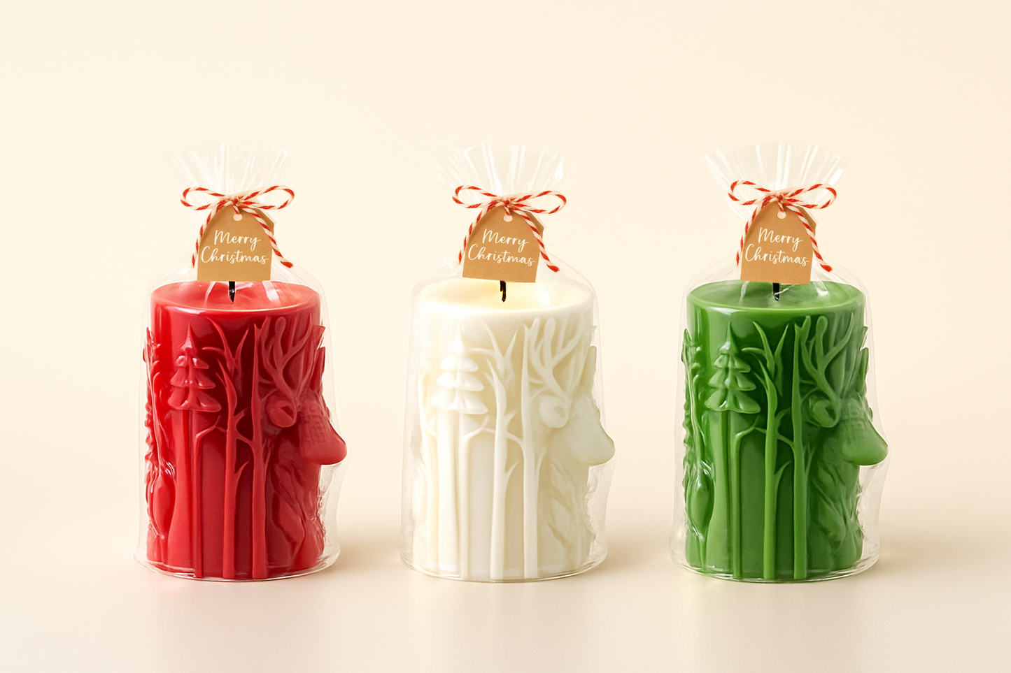 Reindeer Pillar Candle