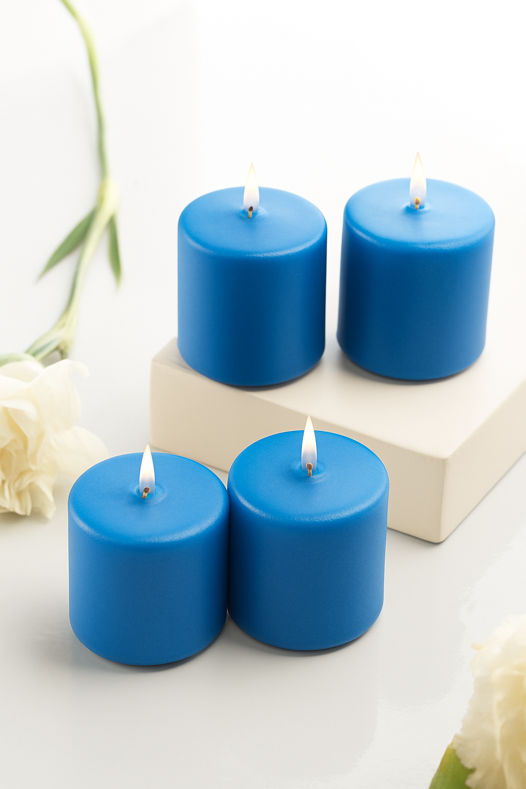 Scented Votive Candles – Pack of 4 | Smokeless & Slow-Burning | Mild Fragrance