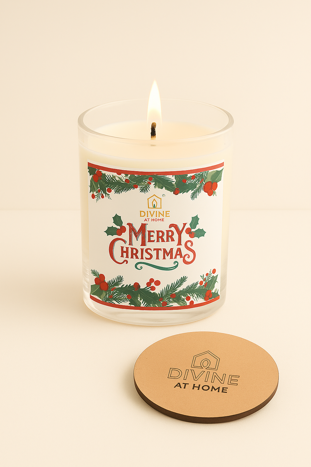 Christmas Printed Votive Refill Glass Candle – 10 Hrs Burn