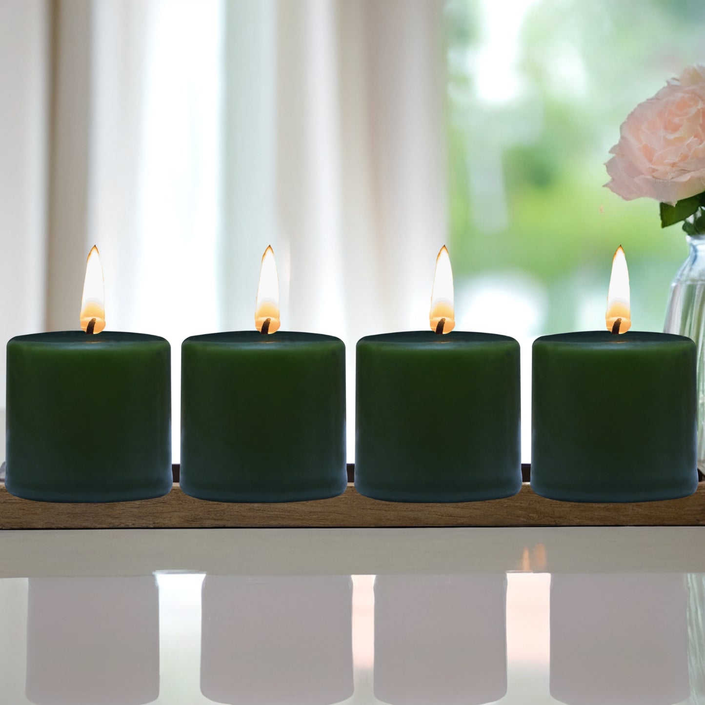 Scented Votive Candles – Pack of 4 | Smokeless & Slow-Burning | Mild Fragrance