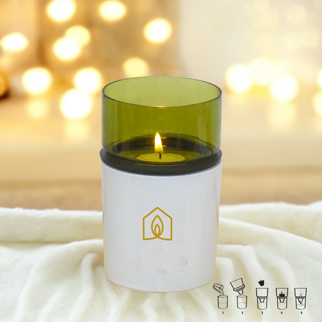 Divine at Home Non-distracting Unscented Meditation & Manifestation Candles – Elegant, Safe & Pure– 10 Candles & 1 Luxurious Holder