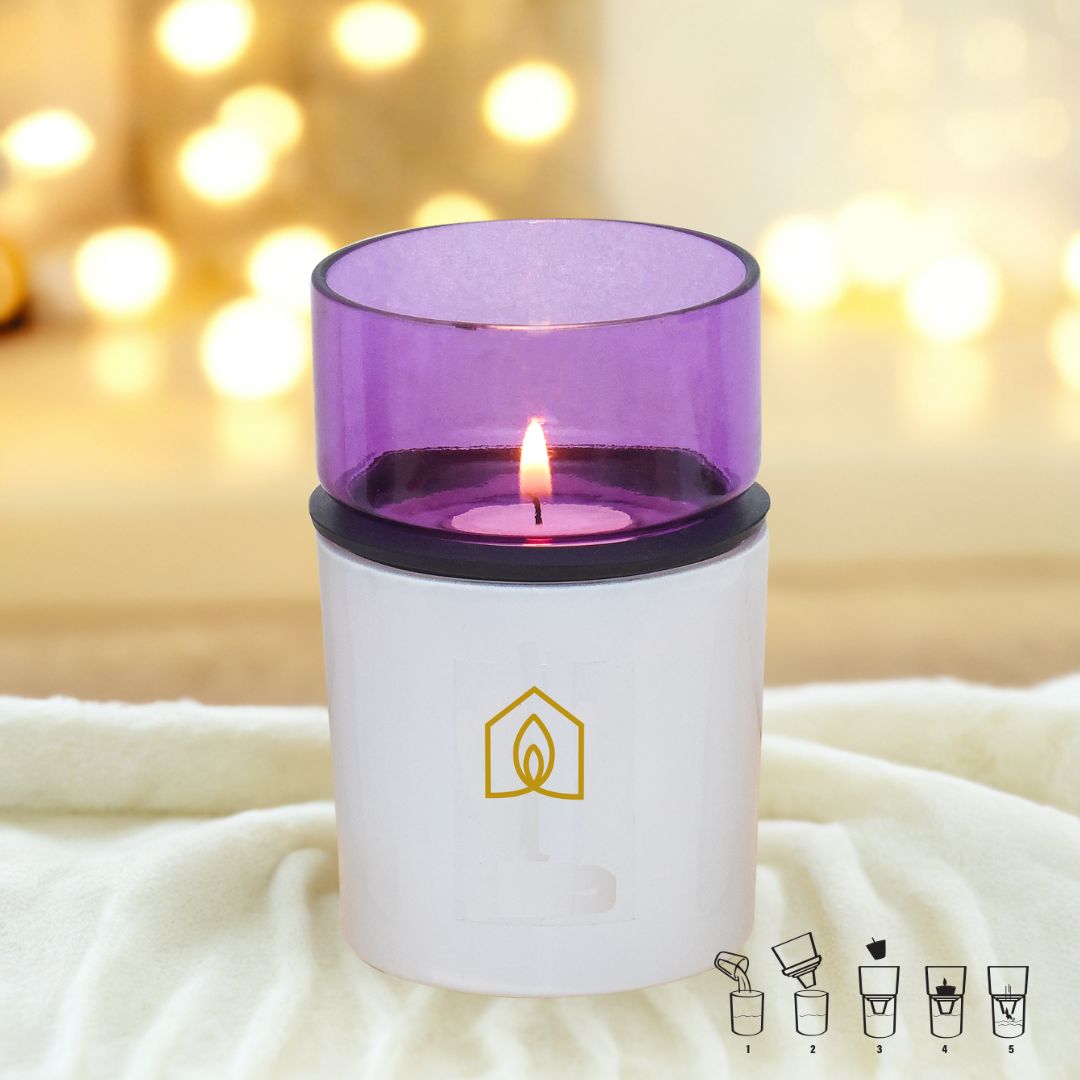 Divine at Home Non-distracting Unscented Meditation & Manifestation Candles – Elegant, Safe & Pure– 10 Candles & 1 Luxurious Holder