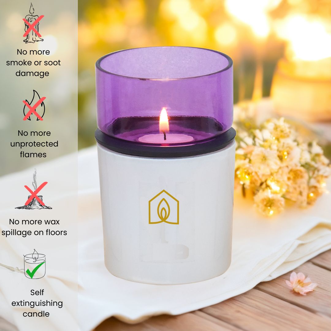 Divine at Home Non-distracting Unscented Meditation & Manifestation Candles – Elegant, Safe & Pure– 10 Candles & 1 Luxurious Holder