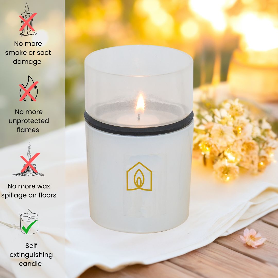 Divine at Home Non-distracting Unscented Meditation & Manifestation Candles – Elegant, Safe & Pure– 10 Candles & 1 Luxurious Holder