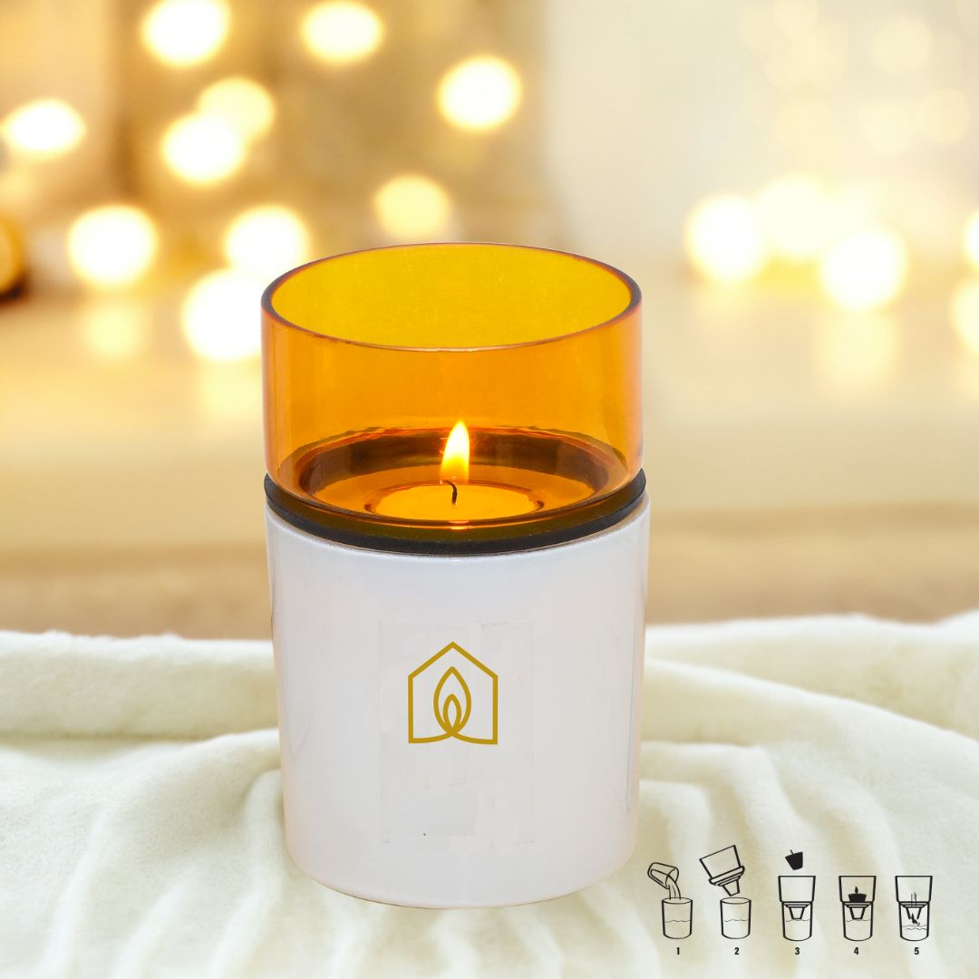 Divine at Home Non-distracting Unscented Meditation & Manifestation Candles – Elegant, Safe & Pure– 10 Candles & 1 Luxurious Holder