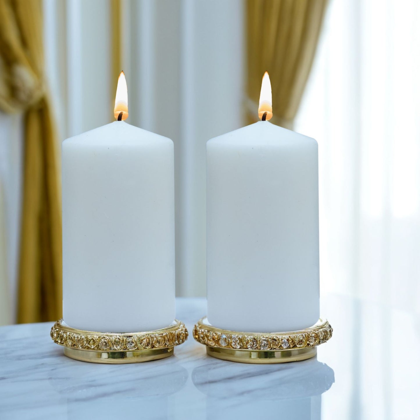 Unscented Pillar Candles – Pack of 2 (5x9cm Each), Refined Paraffin Wax