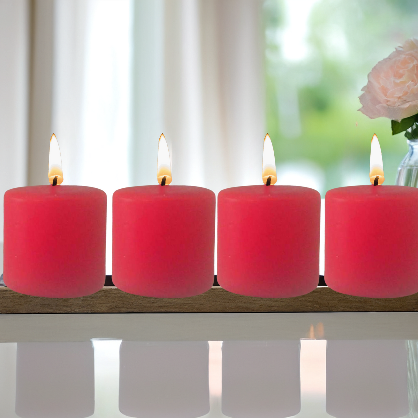 Scented Votive Candles – Pack of 4 | Smokeless & Slow-Burning | Mild Fragrance