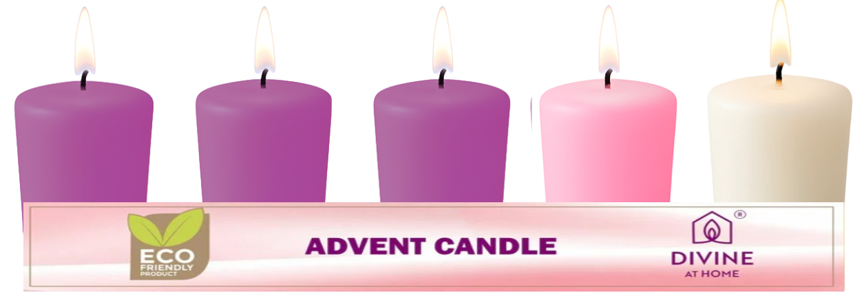 Advent Votive Candle - Pack of 5 | Smokeless & Slow-Burning Candles