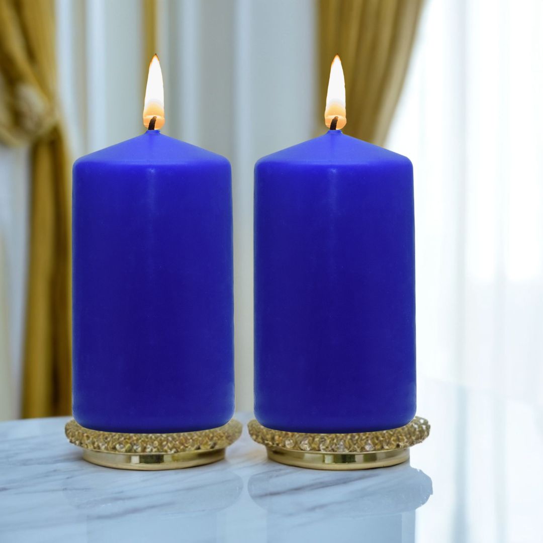 Unscented Pillar Candles – Pack of 2 (5x9cm Each), Refined Paraffin Wax