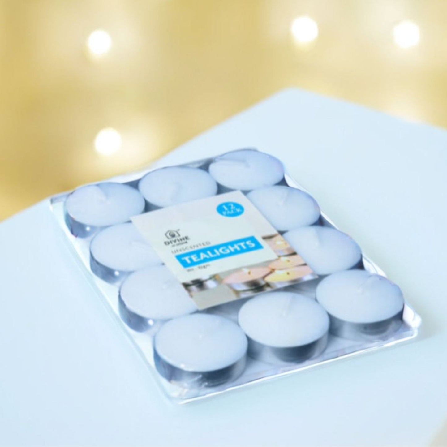 Tea Light Candles – Pack of 12 | Smokeless & Slow-Burning | 3-Hour Burn Time