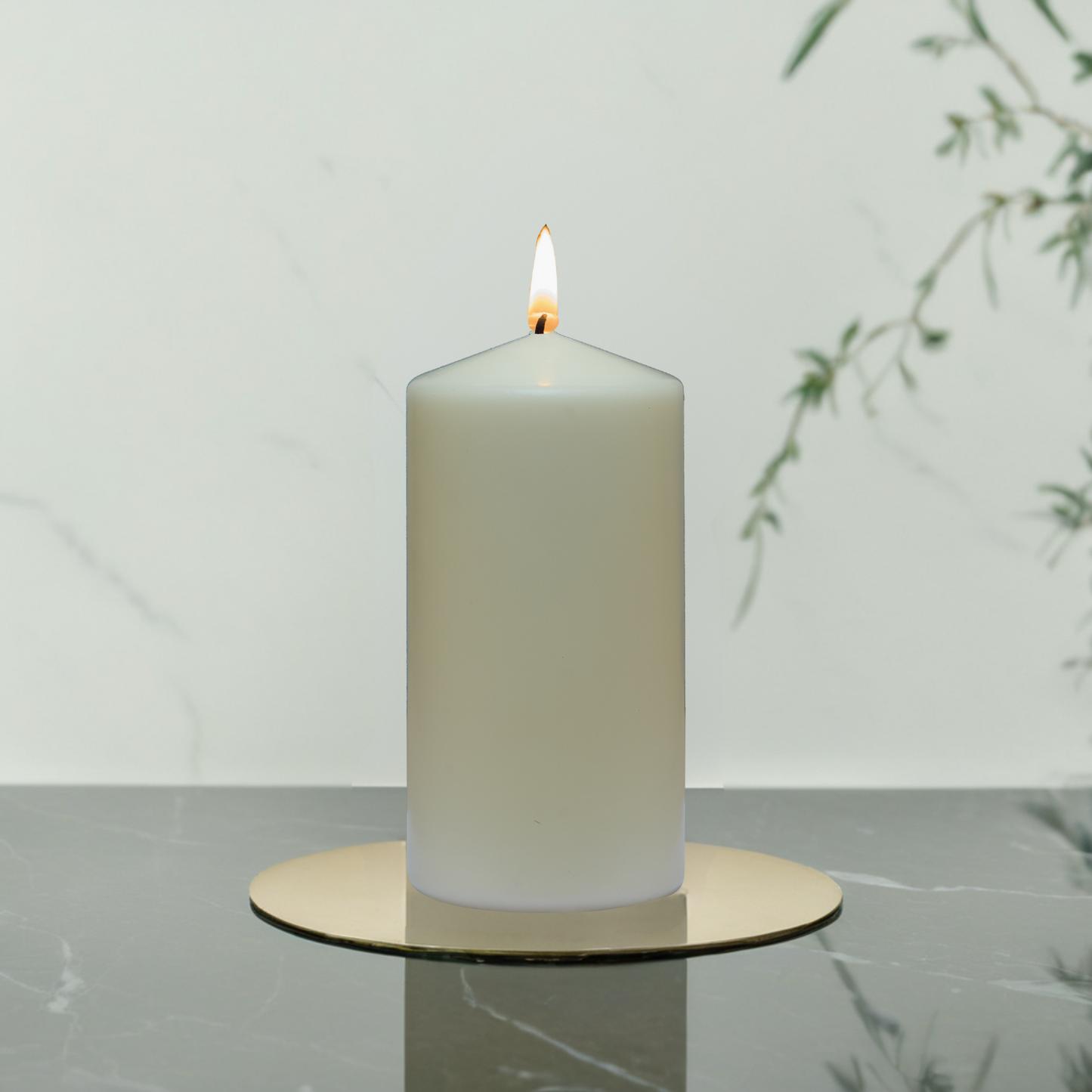 Unscented Church Pillar Candles (8 x 15cm)