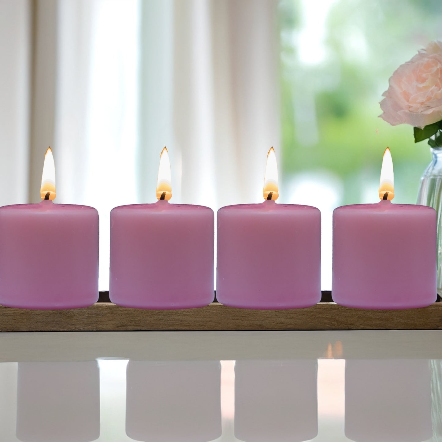Scented Votive Candles – Pack of 4 | Smokeless & Slow-Burning | Mild Fragrance