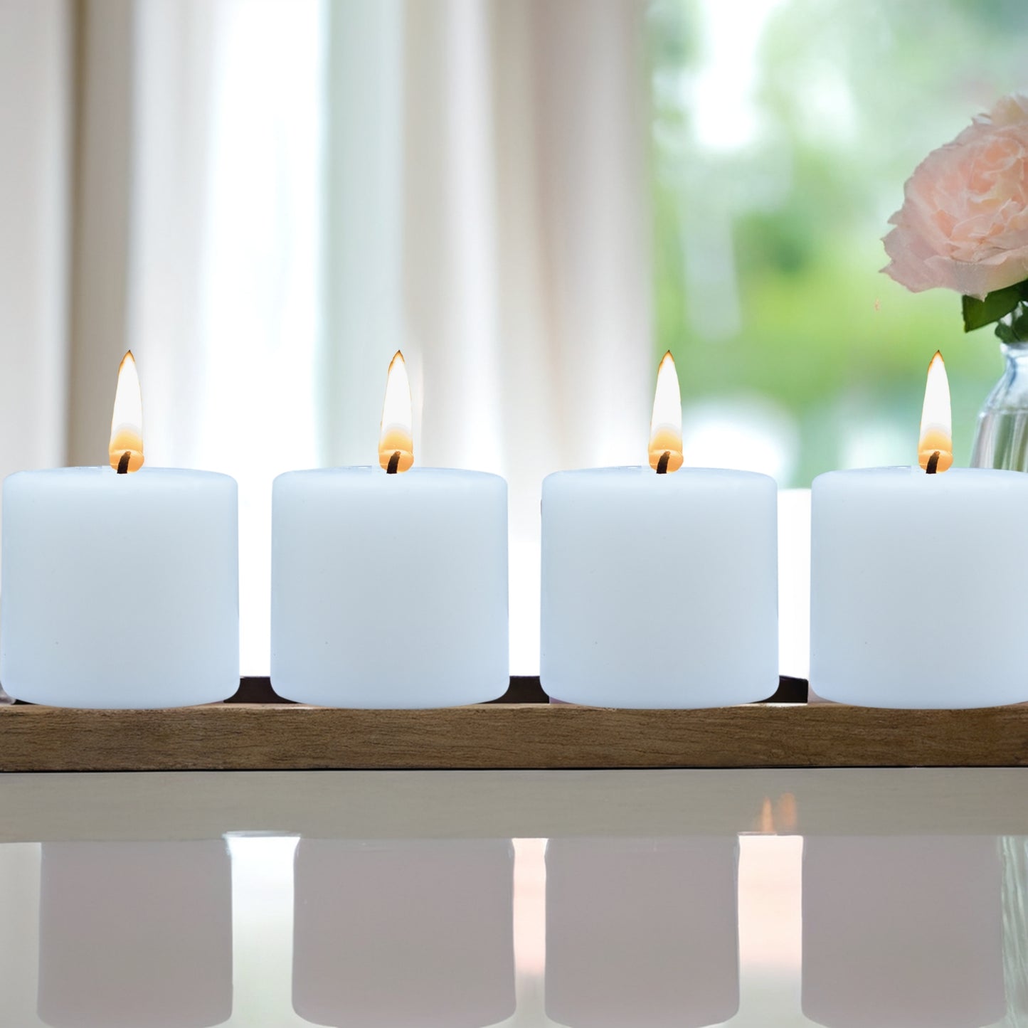 Scented Votive Candles – Pack of 4 | Smokeless & Slow-Burning | Mild Fragrance