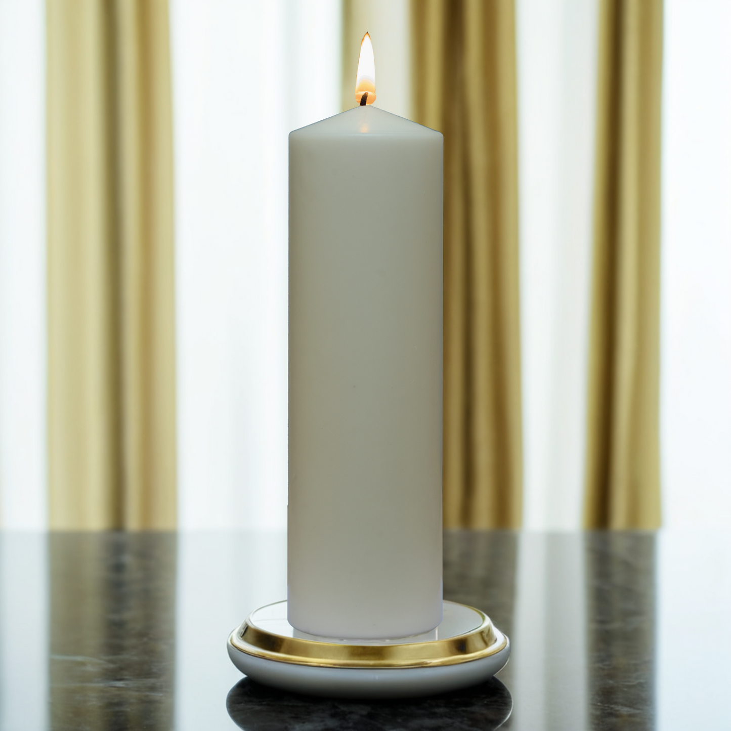 Unscented Church Pillar Candle – 8 × 25 cm  | 10 to 150 Hours Burn | Smokeless & Drip-Free