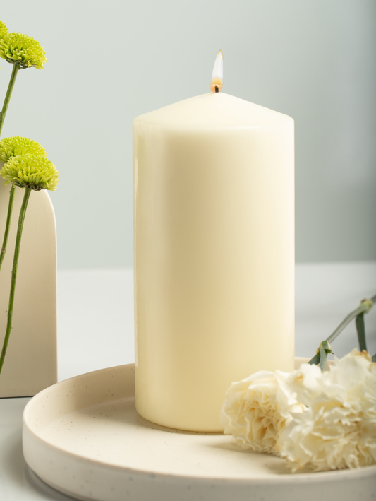 Unscented Church Pillar Candles (8 x 15cm)
