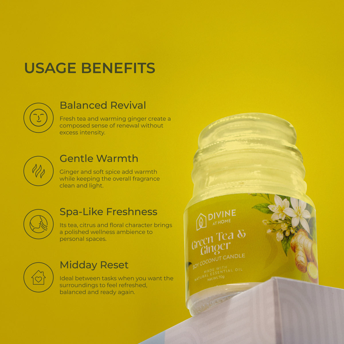 Green Tea & Ginger - Aromatic Candle