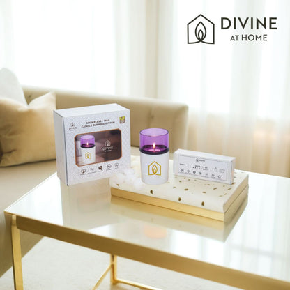 Divine at Home Non-distracting Unscented Meditation & Manifestation Candles – Elegant, Safe & Pure– 10 Candles & 1 Luxurious Holder