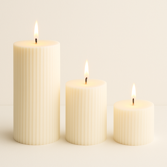 Ribbed Scented Pillar Candle