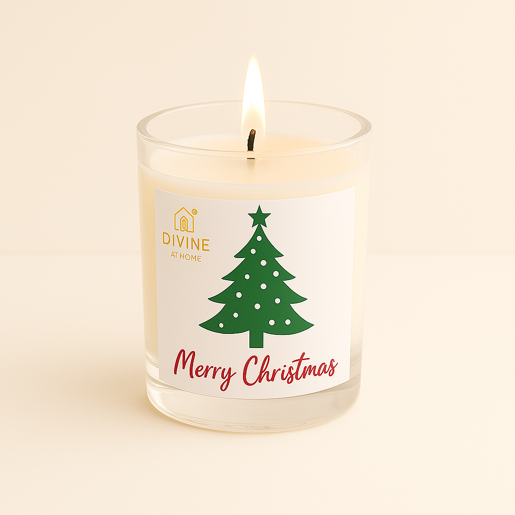 Christmas Printed Votive Refill Glass Candle – 10 Hrs Burn