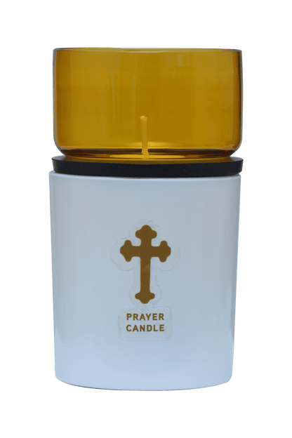 St. Michael’s Smokeless Elegant Prayer Candle System with Wind Protector (10 Candles & 1 Luxurious Holder)