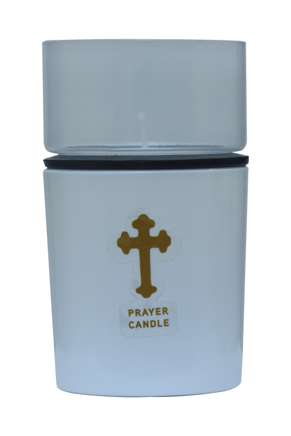 St. Michael’s Smokeless Elegant Prayer Candle System with Wind Protector (10 Candles & 1 Luxurious Holder)