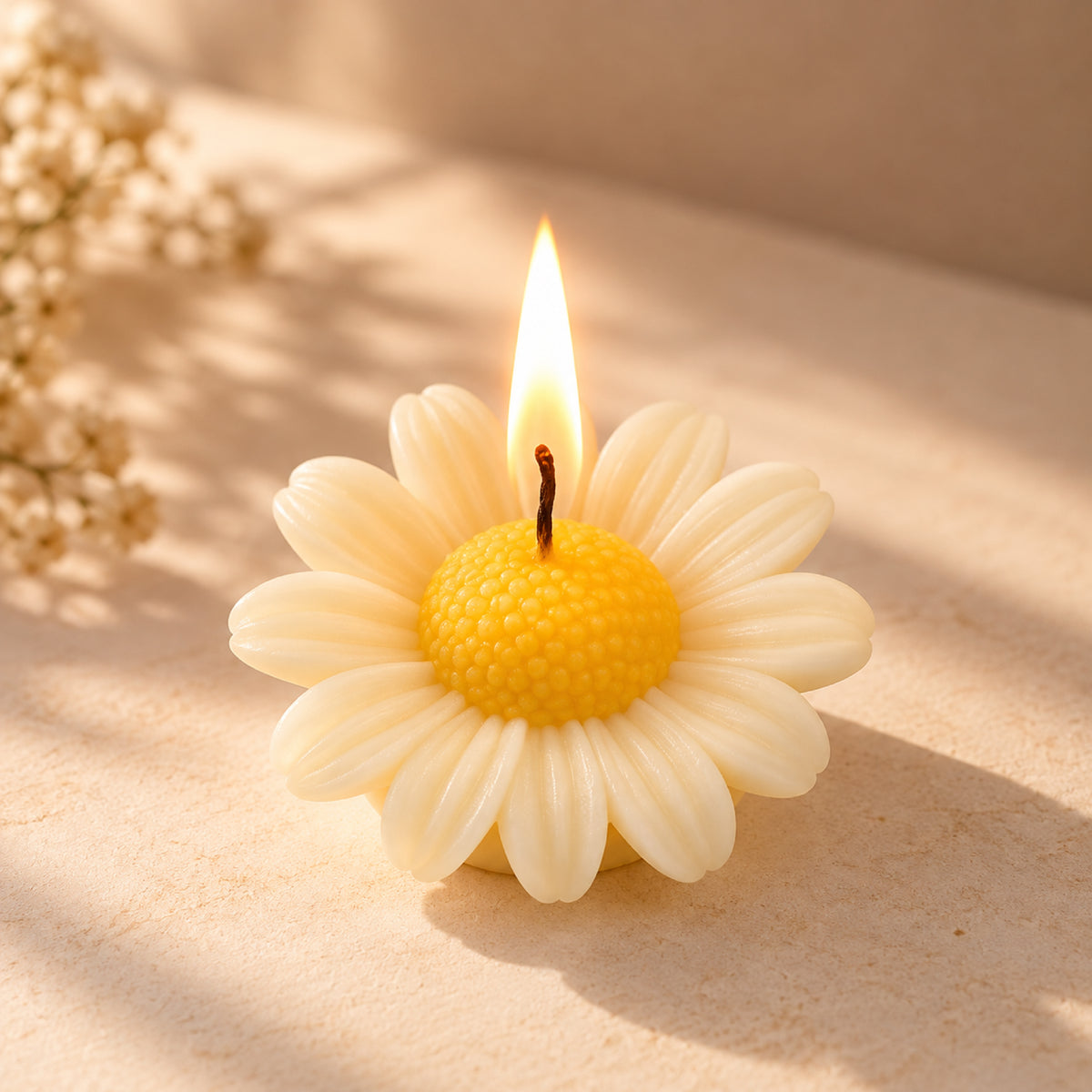 Daisy Flower Decor Candle