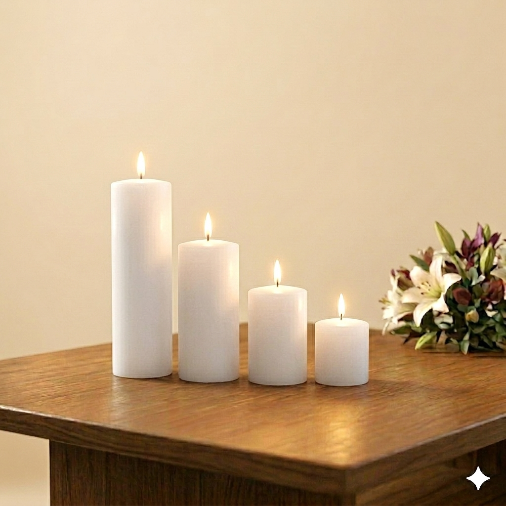 Unscented Church Pillar Candle