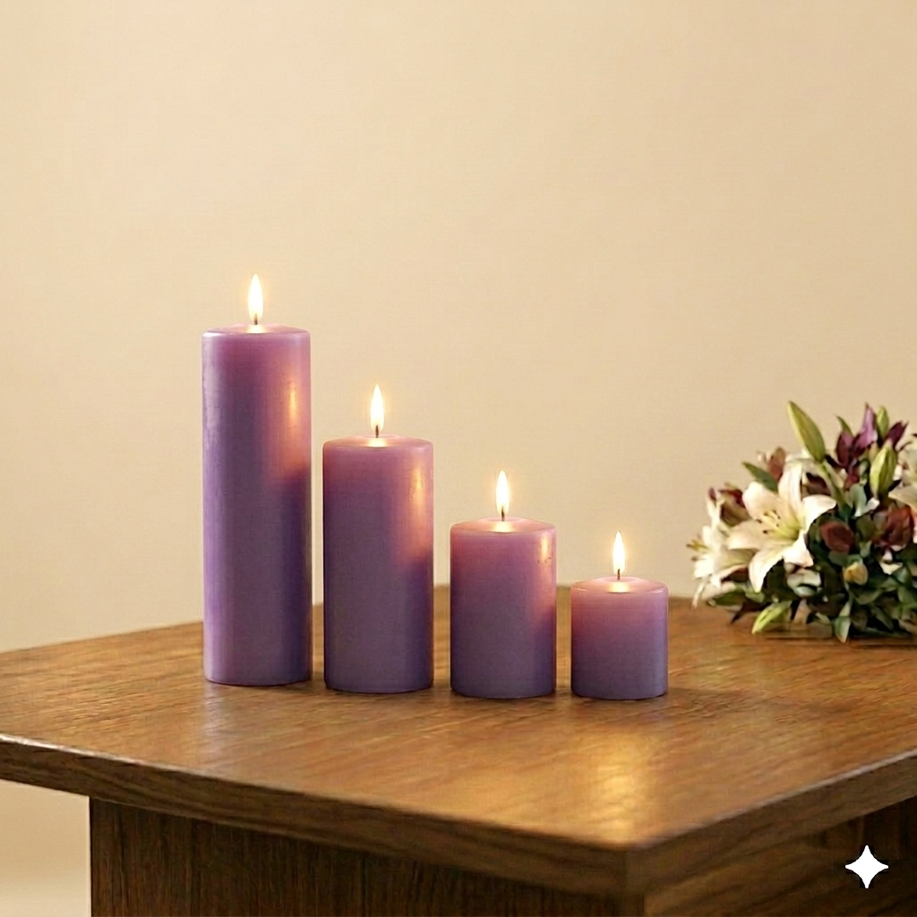 Unscented Church Pillar Candle