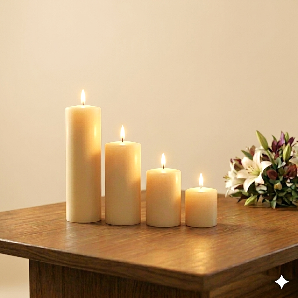 Unscented Church Pillar Candle