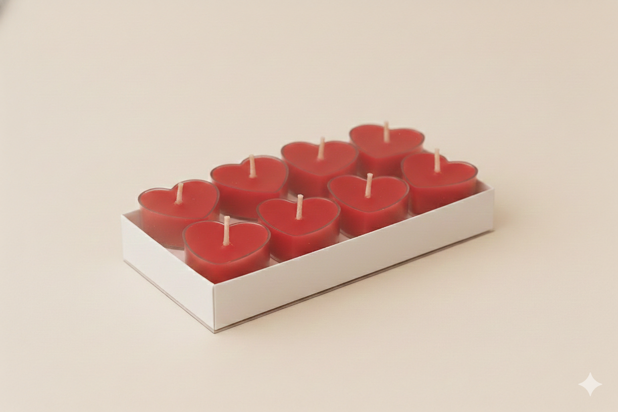 Valentine's Acrylic Scented T-lite Candle - PACK OF 10