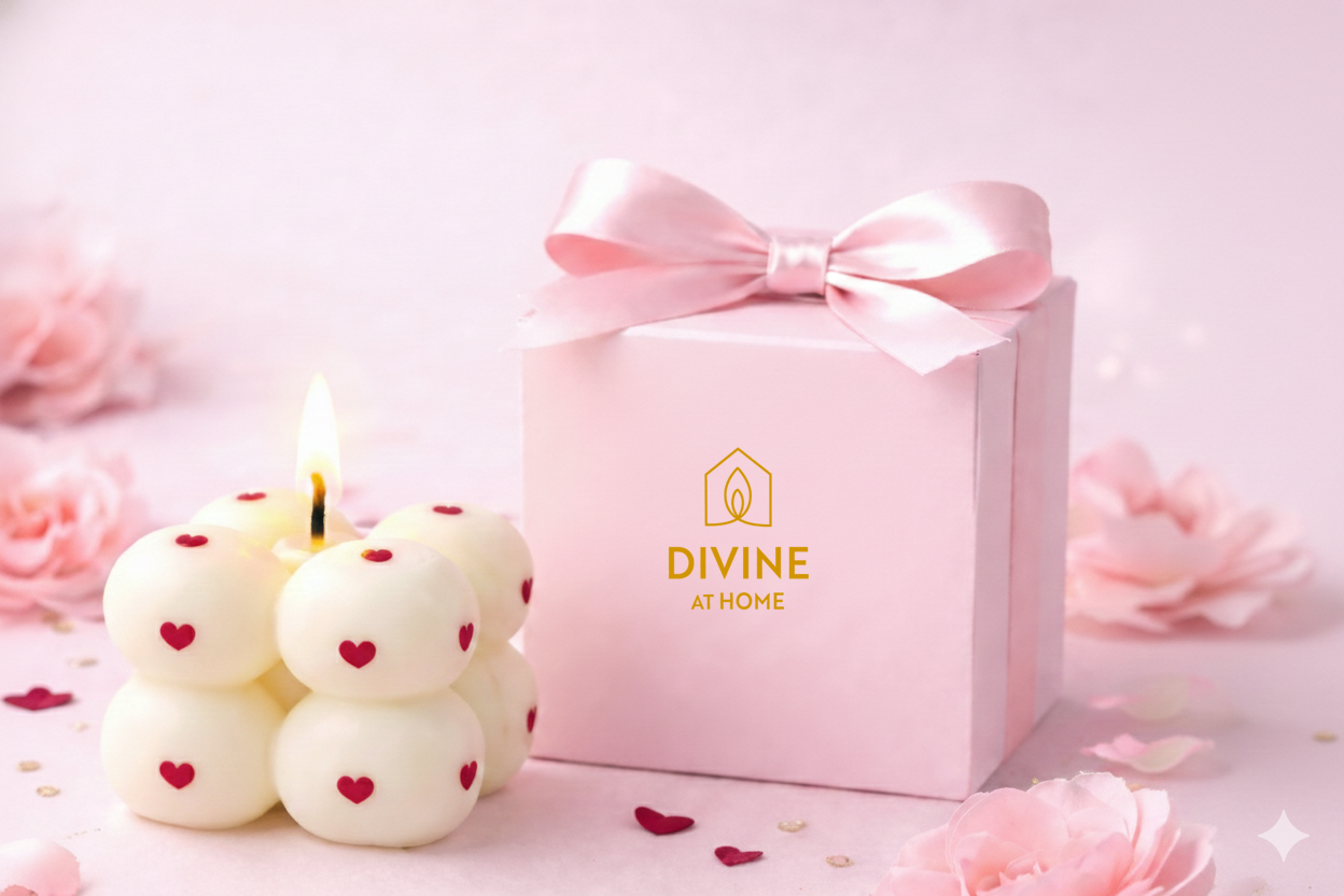 Valentine's Heart Printed Scented Bubble Candle