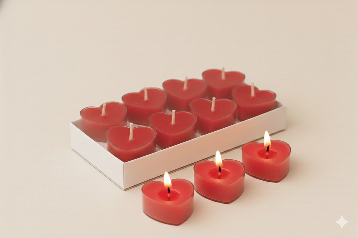 Valentine's Acrylic Scented T-lite Candle - PACK OF 10
