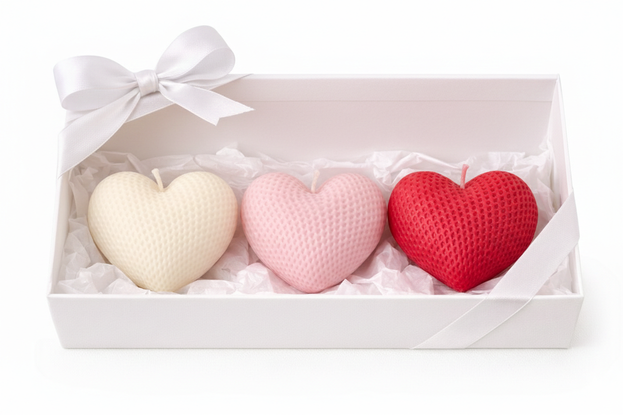 Valentine's Heart Scented Candles - PACK OF 3