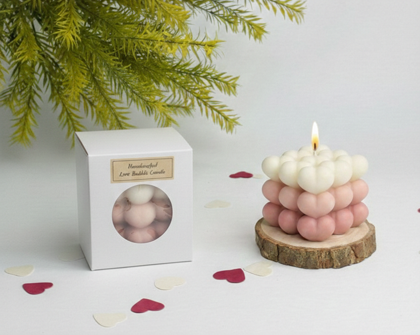 Valentine's Heart Scented Bubble Candle