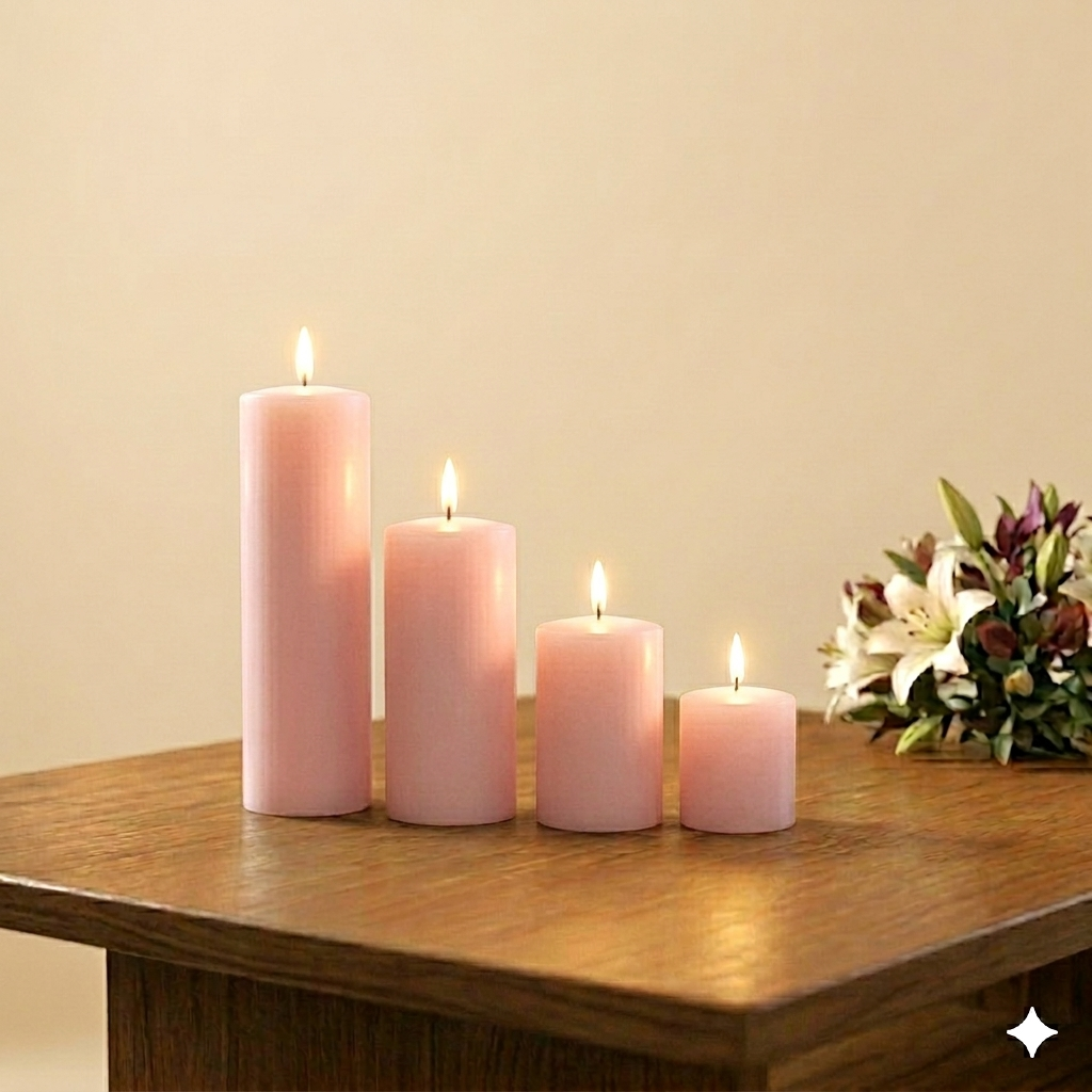 Unscented Church Pillar Candle