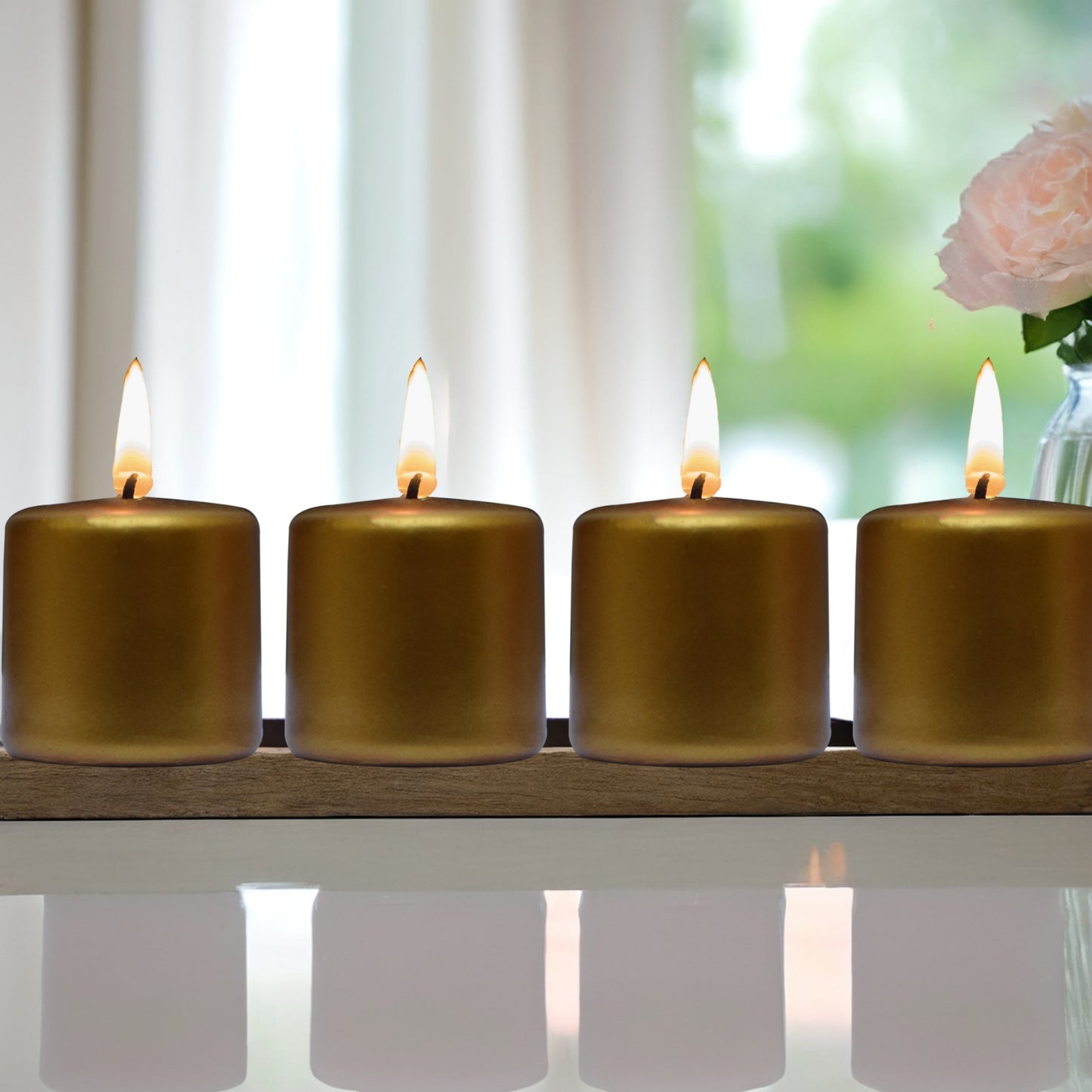 Unscented Votive Candles – Pack of 4 (32g Each) | Slow-Burning & Smokeless