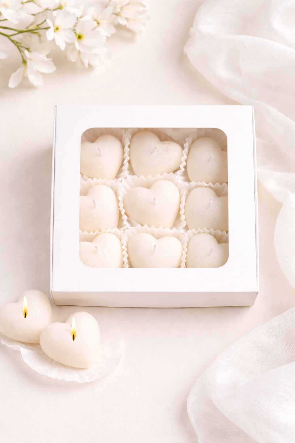Valentine's Heart Scented Candles  - PACK OF 9