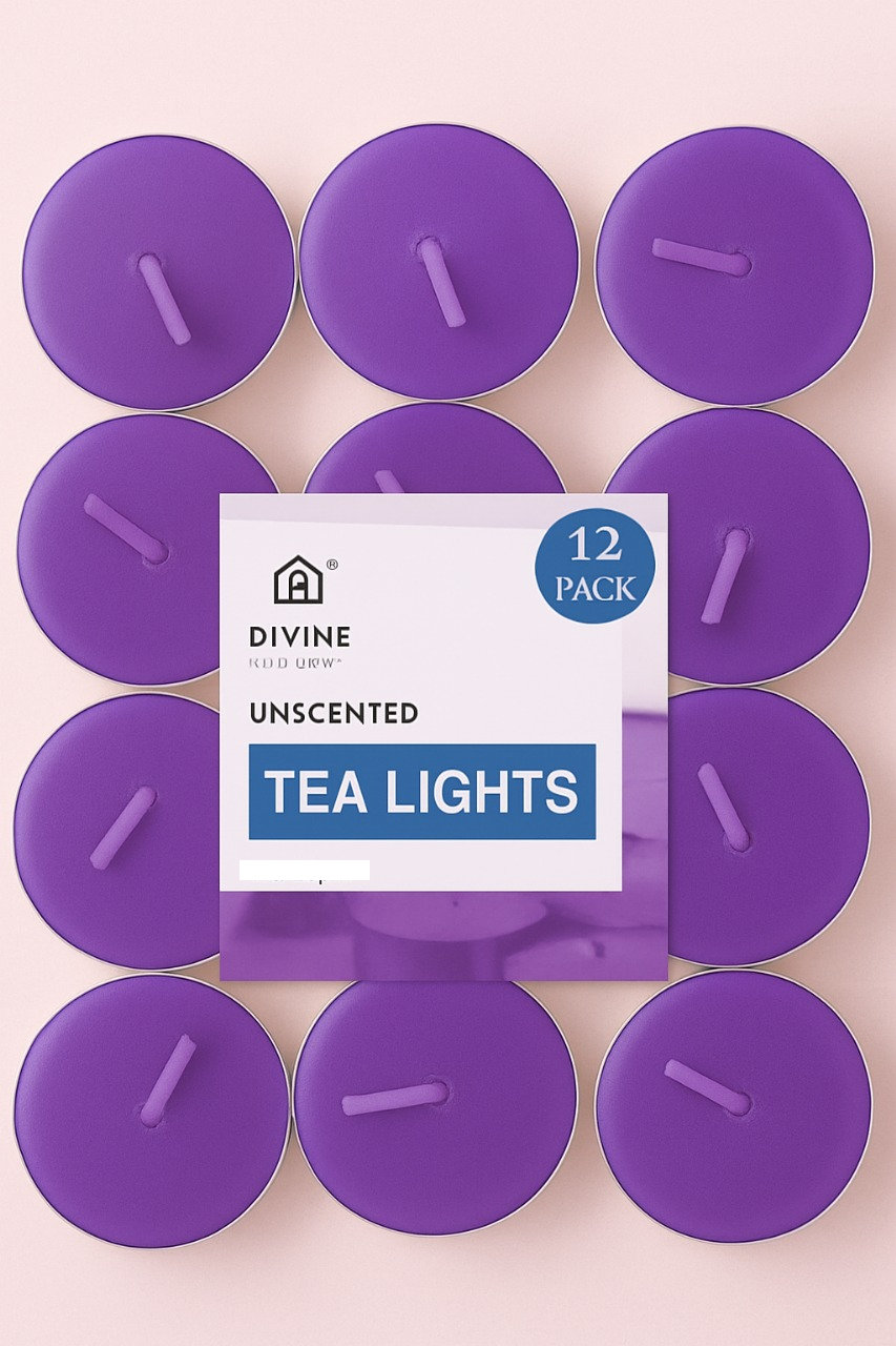 Scented Tea Light Candles – Pack of 12 | Smokeless & Slow-Burn