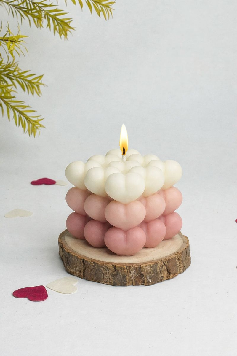 Valentine's Heart Scented Bubble Candle