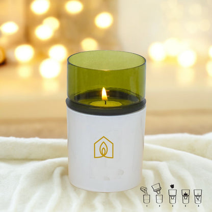 Divine at Home Non-distracting Unscented Meditation & Manifestation Candles – Elegant, Safe & Pure– 10 Candles & 1 Luxurious Holder