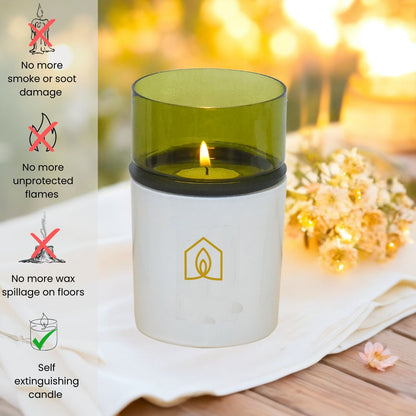 Divine at Home Non-distracting Unscented Meditation & Manifestation Candles – Elegant, Safe & Pure– 10 Candles & 1 Luxurious Holder