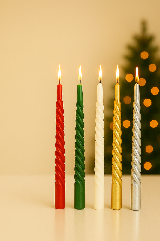 Swirl Taper Candles – 2 Pack  | Smokeless & Slow-Burn
