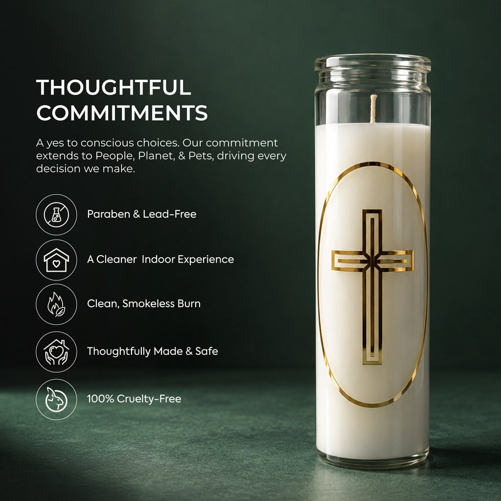Unscented Glass Church Pillar Candle –300g