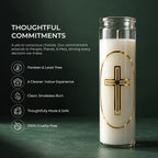 Unscented Glass Church Pillar Candle –300g