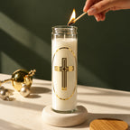 Unscented Glass Church Pillar Candle –300g